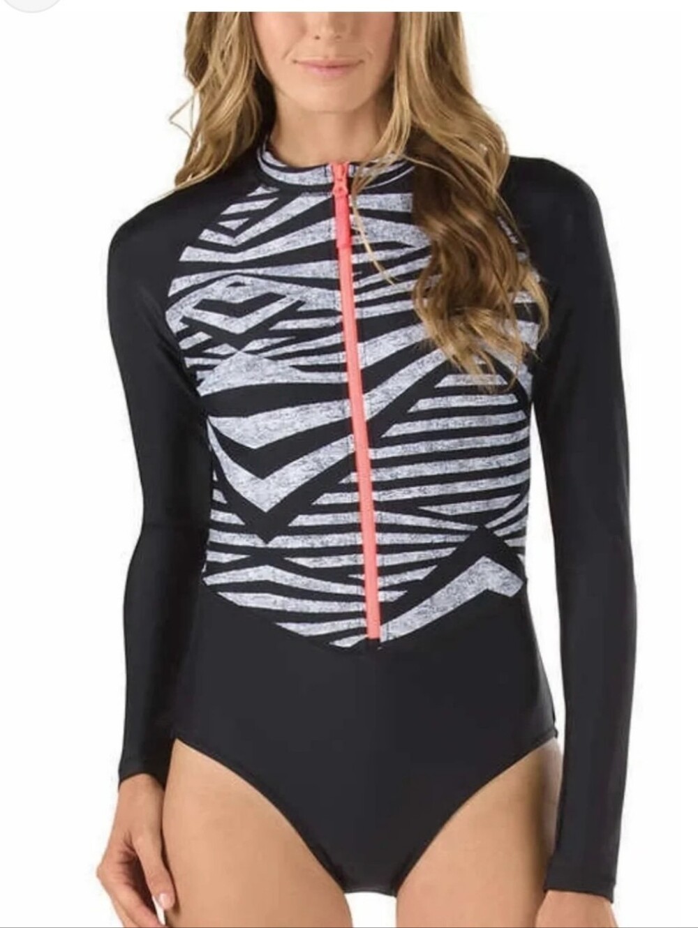 Speedo Long Sleeve Swimsuit One Piece Rashguard Size Medium